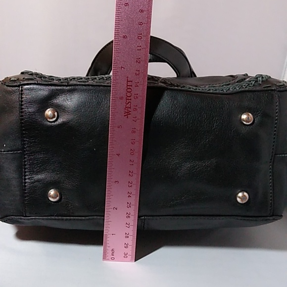 Tignanello black leather shoulder  bag with tassel - Picture 6 of 11